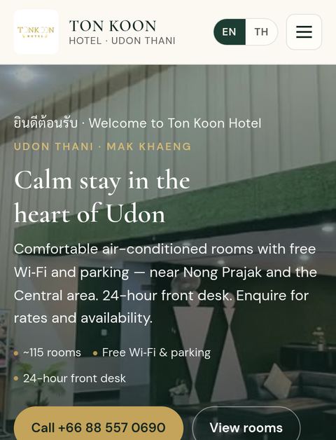 Ton Koon Hotel draft website